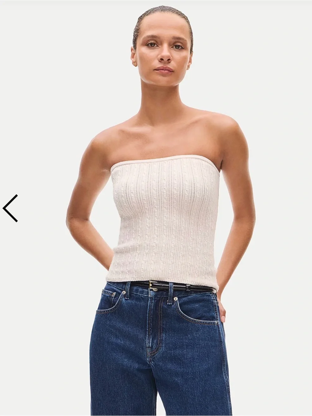 J. Crew Cream Cable-Knit Strapless Tube Top